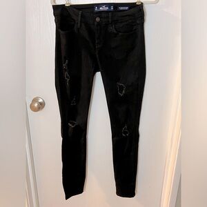 Hollister Black Distressed Low Rise Jeans Size 3